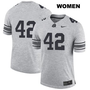 Women's NCAA Ohio State Buckeyes Bradley Robinson #42 College Stitched No Name Authentic Nike Gray Football Jersey AE20T78ZV